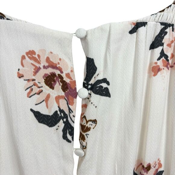 NEW Free People All I Got Floral Maxi Dress Boho Peasant Women's Ivory Size 4 - Picture 9 of 14